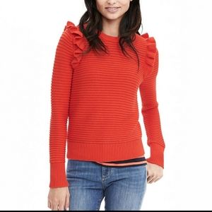Banana Republic Ruffled Pullover Orange Size XS